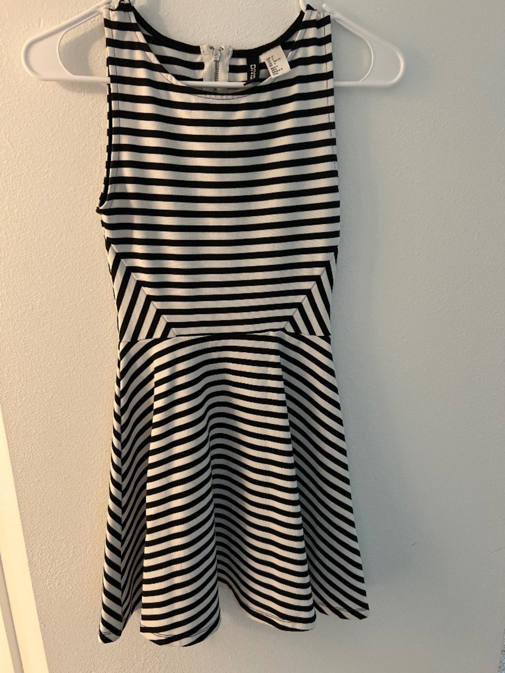 H&M black & white striped dress